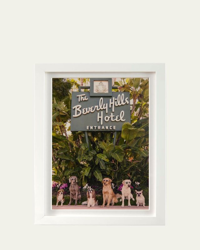 "Dogs at the Beverly Hills Hotel" Vertical Mini Giclee Print